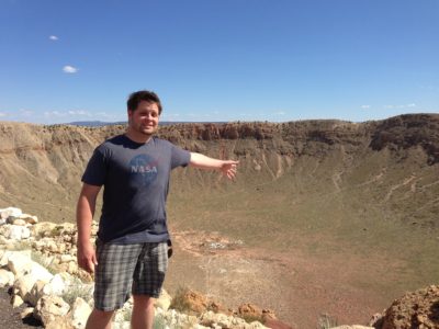 Nate Loper teaching astronomy at Meteor Crater Arizona